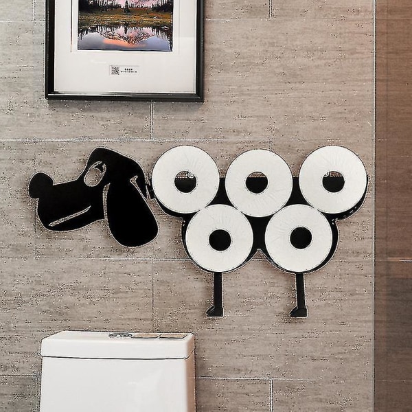 Toalettpappershållare i hundstil Söt fristående förvaring av toalettpapper för toalettpapper för toalettpapper för badrum med strykjärn