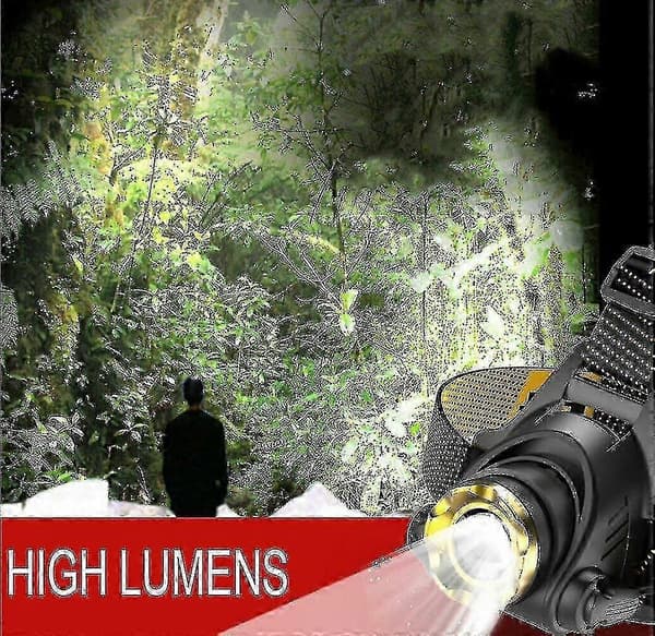 990000lm Ladattava LED-otsalamppu