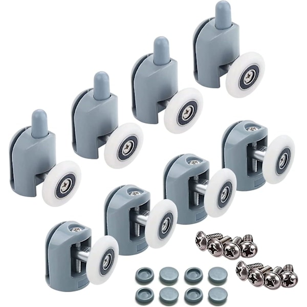 Pakke Dusjdør Erstatning Doble Ruller, 23mm Diameter Hjul (Enkel-8stk-23mm)