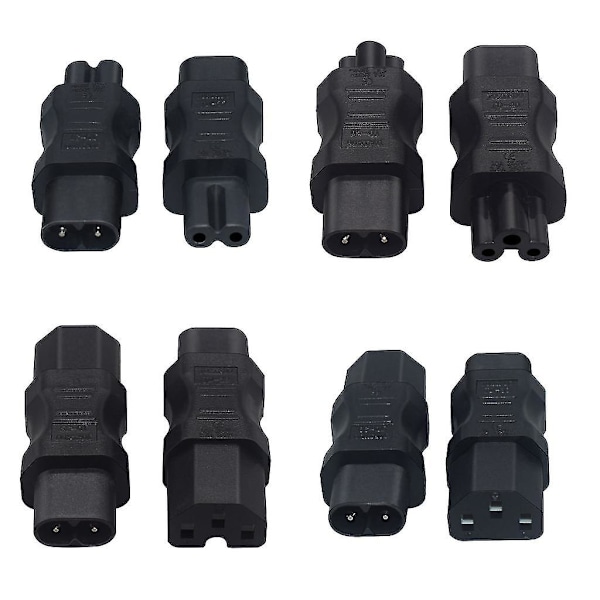 Lättviktig Hane Hona Adapter C7 till C8 Rak Adapter C8 till C13/C8 till C15