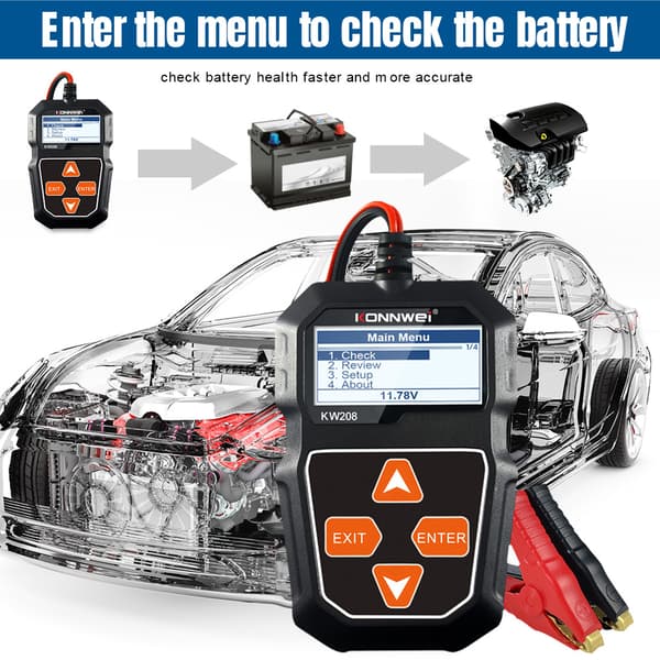KONNWEI KW208 Bilbatteri Resistans Tester