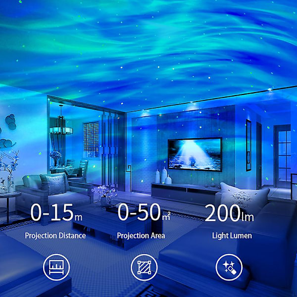 K-1106 Flyvende Tallerken Laser Projektionslampe Aurora Galaxy Projektor Dobbelt Effekt Lys med Batteri Indendørs Ambient Lys