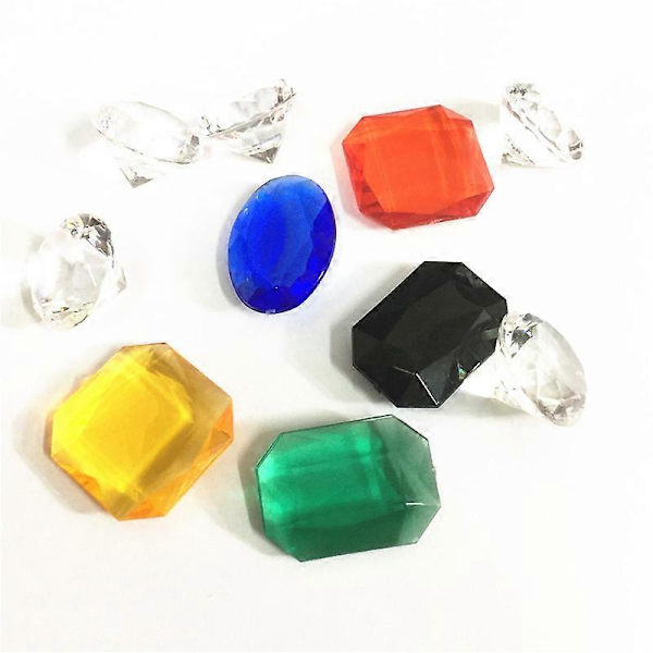 10 stk. Akryl Plast Rektangulær Oval Firkant Diamant Form Brikker Til Token Brætspil Tæller Tilbehør Rectangular Black
