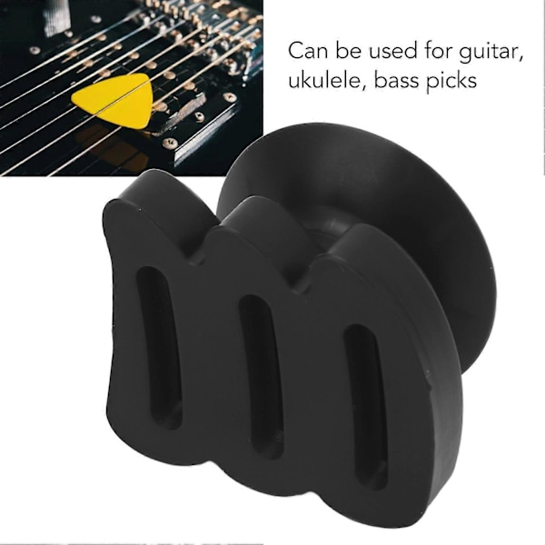 Plektrumhållare med sugkopp, plektrumklämma i silikon för elgitarr, klassisk gitarr, ukulele och bas