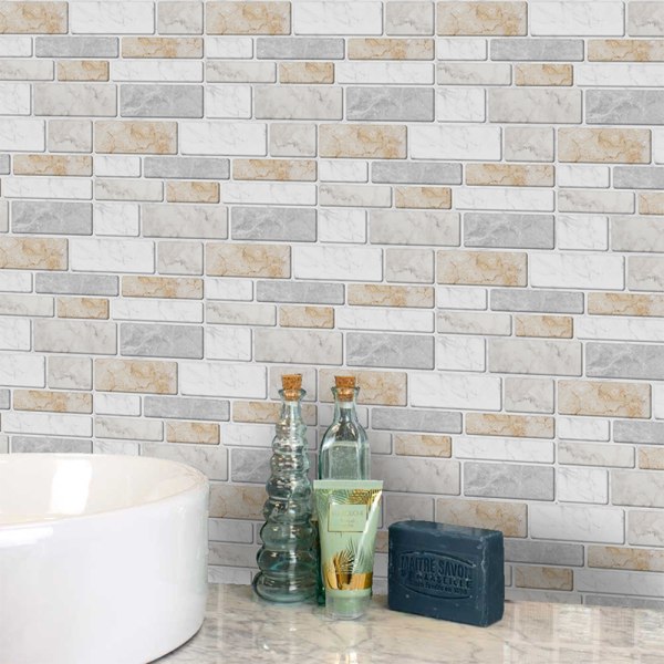 Mosaic Tile Brick Tarrat Koti Keittiö Kylpyhuone Seinien koristelu 18-PACK 20*10cm