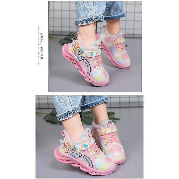Frozen Flickor Vardagsskor LED Lysande Gymnastikskor Elsa Princess Skor Baby Småbarnsskor 23(14.4cm insole) Style 2