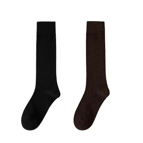 Kunstløpsokker Lyse fargede ugjennomsiktige knehøye skøytesokker Nylonsokker_h (Calf socks) Black * coffee