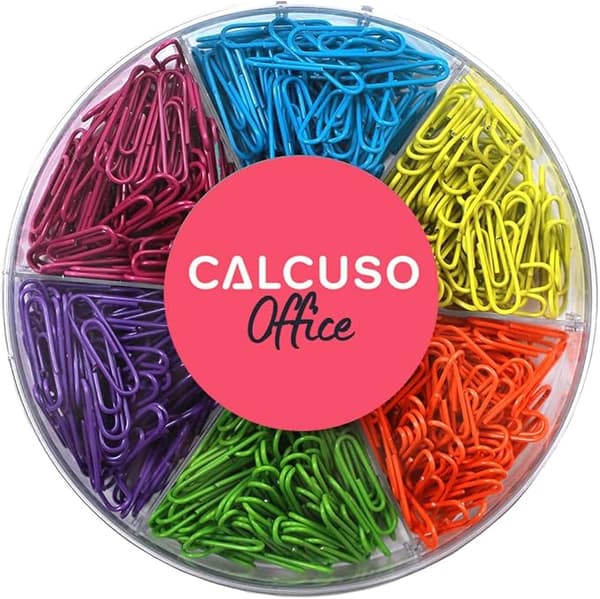 Blandede Papirclips, Assorterede Farver, 500 Styk