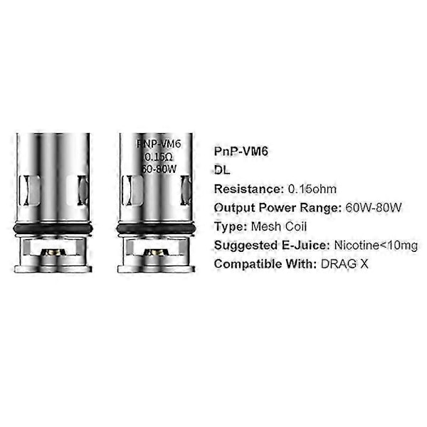 10 st PNP Förångarspole VM6 0.15Ohm PnP Coil för DRAG X / DRAG Max