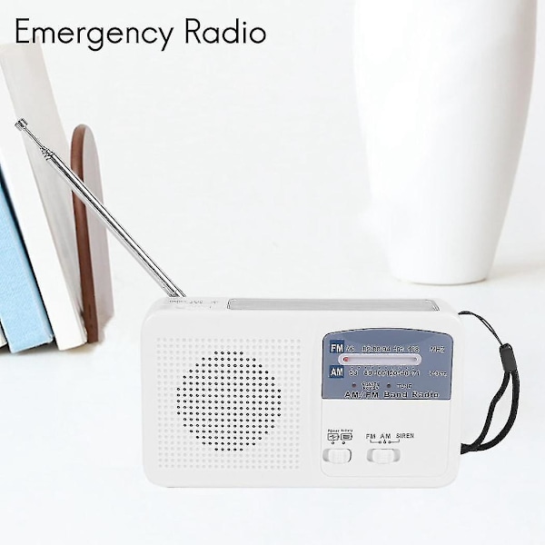 Hätäradio aurinko- ja käsikammella, itselataava, akku USB-latauksella FM/AM-radio LED-taskulamppu VIHREÄ