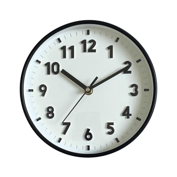 Moderne Simpel Vægur 8 Tommer Candy Farve Stille Til Time Clocks Ornament White