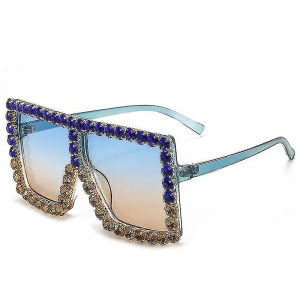 Coola stora fyrkantiga solglasögon för kvinnor Uv400