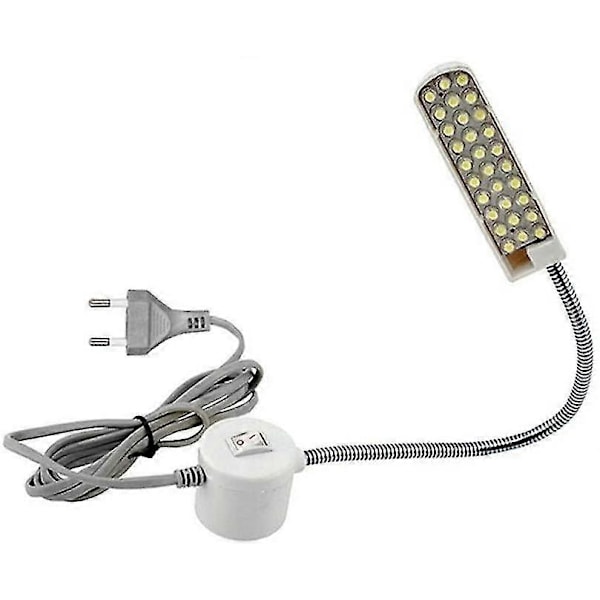 Symaskinelampe LED magnetisk monteringsbase svanehalsarm 30 LED'er
