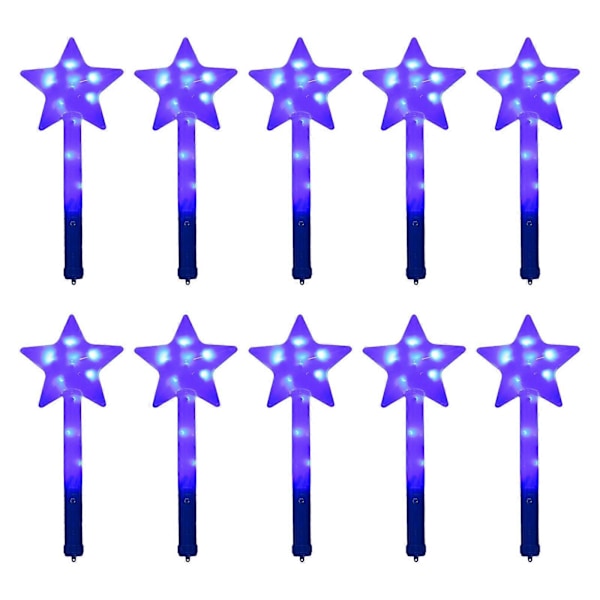 Lysande Magiska Stav Lysande Pinnar LED Blinkande Stav Set med 10 Färgglada Stjärnfe Stav Barn Födelsedagsfest Tillbehör Blå Blue