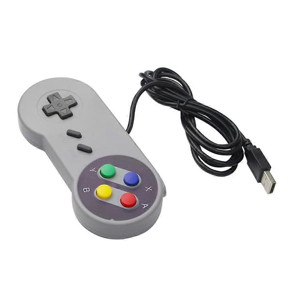 Retro Gaming Joypads Gamepad WiredUSB Spilcontrollere til SNES Emulatorer Support til RaspberryPi Retro USB Controller Grey