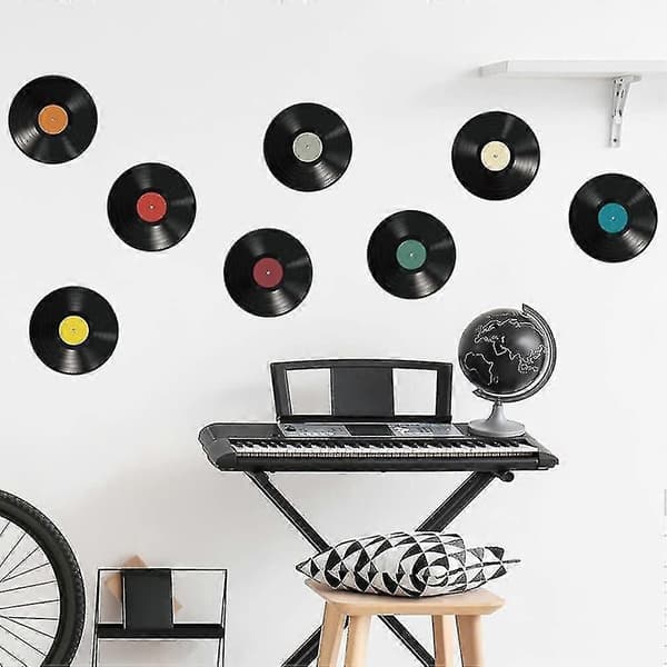 8 stk. vinylplader til vægkunstindretning