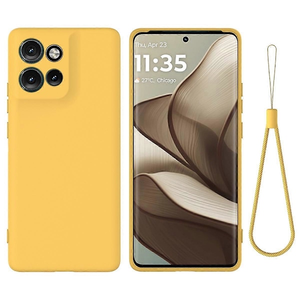 Til Motorola Edge 50 Neo 5G Etui Flydende Silikone Anti-Ridse Telefoncover med Håndrem Style C