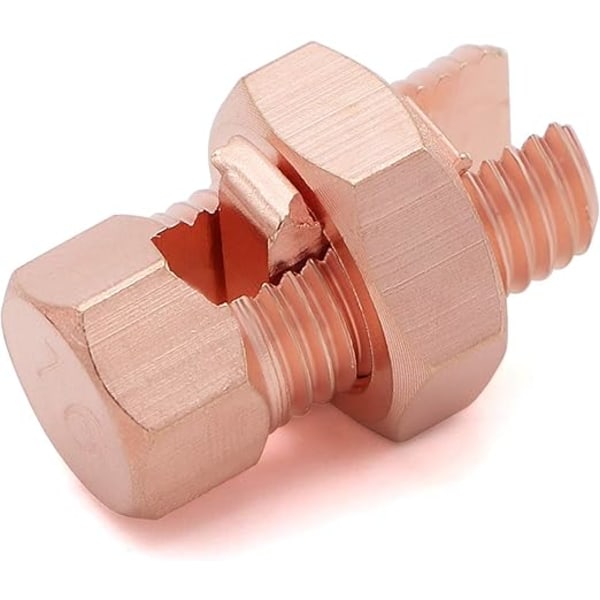 10 stk. Massiv Kobber Split Bolt Konnektor, Jordledningsklemme - 6AWG