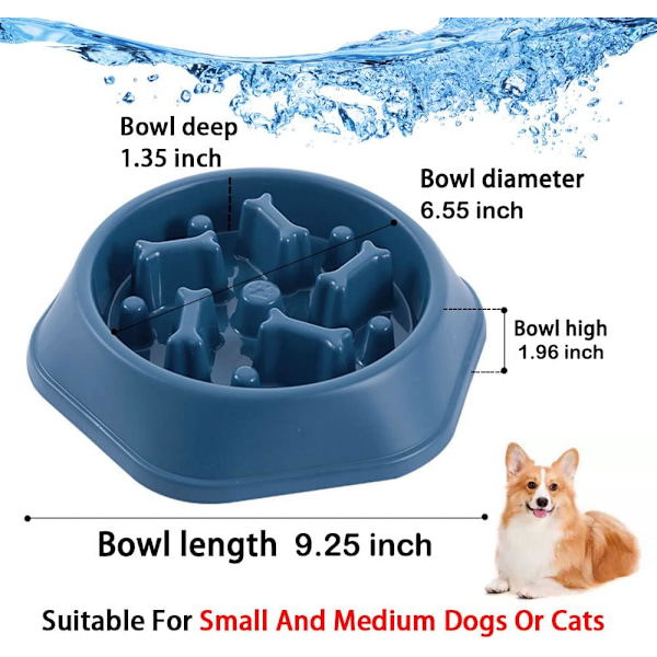 Langsom mad hundebolle Langsom mad fodring kæledyrsbolle Langsom mad sund design Velegnet til små og mellemstore hunde