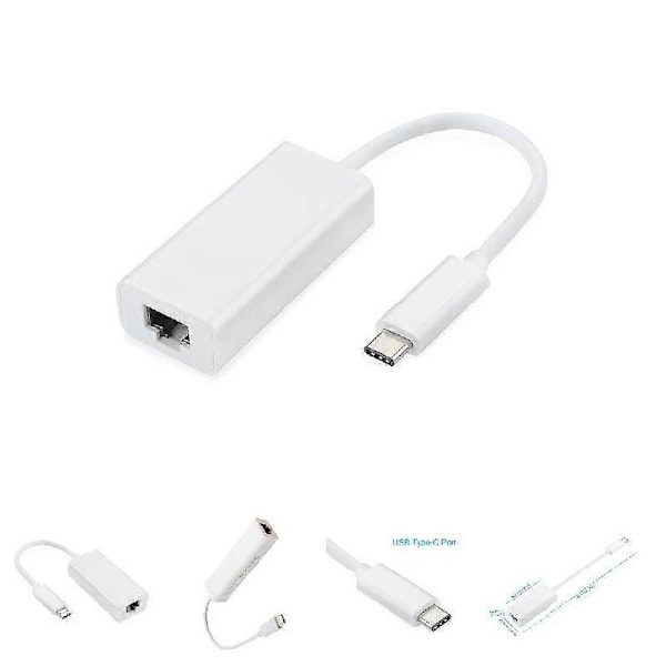 USB-C/TYPE-C til RJ45 Ethernet LAN Internet Kabel Adapter til MACBook & TypeC Enheder