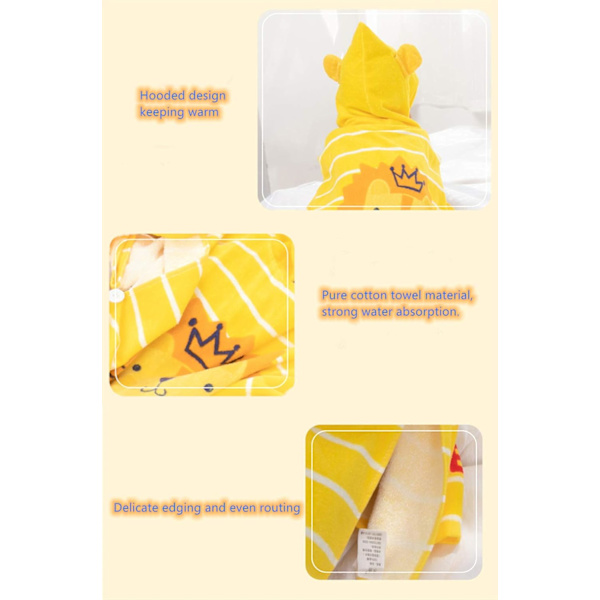 Kids Bath/Pool/Beach Hooded Poncho Towel-Cartoon Animal Pattern Cotton Beach Towel for Baby and Kids Robot