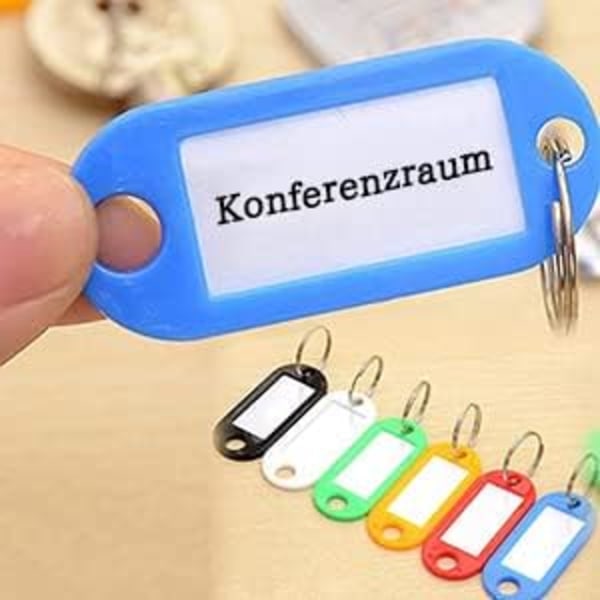 00 Plastik Nøgleringe til Skrivning, Nøgleidentifikationsmærker, Bæretasker, Kæledyrsbogmærker (10 Farver)