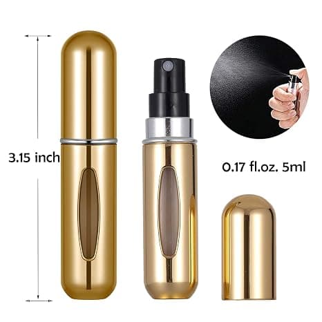 Bærbar Mini Påfyllbar Parfyme Atomizer Flaske Atomizer Reisestørrelse Sprayflasker Tilbehør 5 sett à 5ml/0.2oz