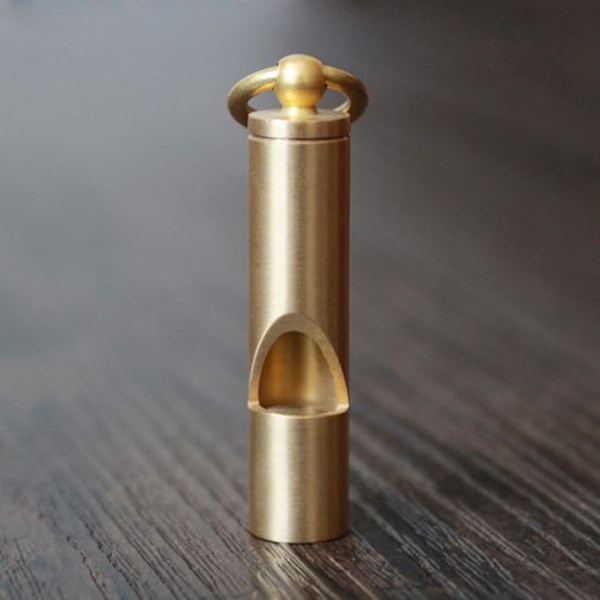 Retro Nöd Visselpipa SOS Karbinhake Livräddande Mässing Utrustning Camping & Vandring Plånbok Nödkit för Kvinnor (Guld, One Size)