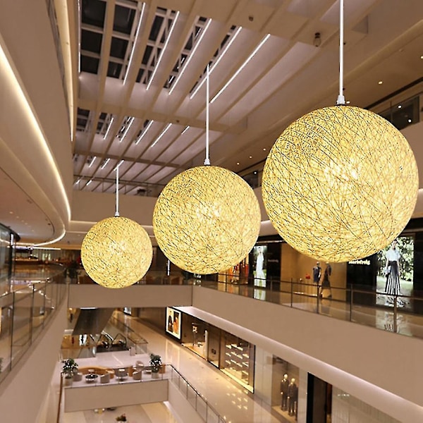 Rattan och Hampboll Ljuskrona Individuell Kreativitet Sfärisk Rattan Nest Lampskärm 20cm (haoyi-YUHAO