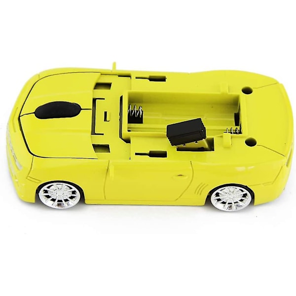 for CL Racing Sportsbil Mus Trådløse Mus Datamaskin Laptop PC Optisk Mus (Gul)