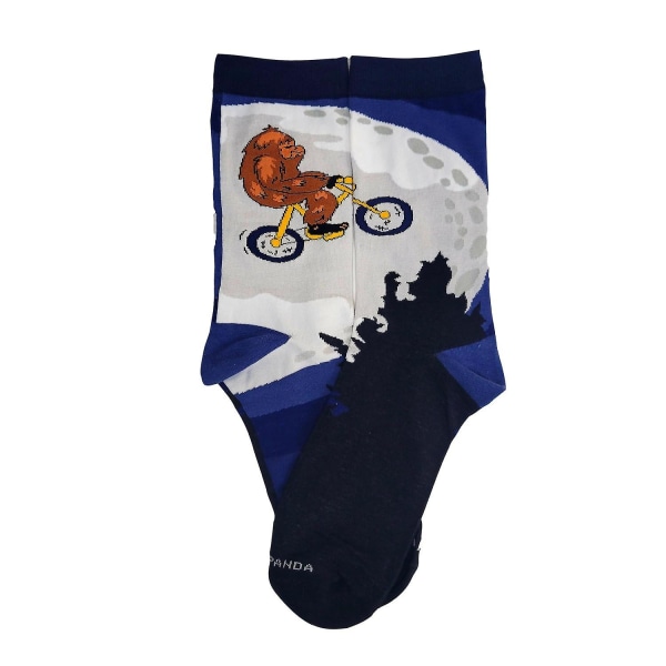 Big Foot Riding a Bike by the Moon Socks från Sock Panda (Adult Medium)