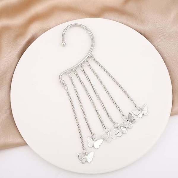 Zircon Sommerfugl Kvast Øreringe til Kvinder Piger, Lange Farver Krystal Imitation Perle Dingle Øreringe Rhinestone Sommerfugl Drop Øreringe