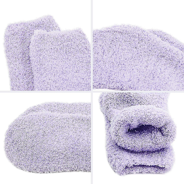 Par Kvinnor Varma Super Soft Plysch Slipper Sock Vinter Fluffiga Microfiber Crew Socks