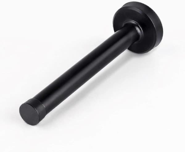 Dørstoppere, 15 cm lang dørstopper, veggmontering, kraftig solid svart dørstopper børstet rustfritt stål med myke gummistøtfangertupper black 5 Inch