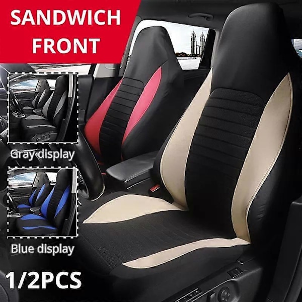Front Høy Rygg Bøttesetetrekk Universal 2 stk Bilsetebeskytter For Peugeot 107 For Citron C1 For Toyota Aygo For Mazda 2pcs red