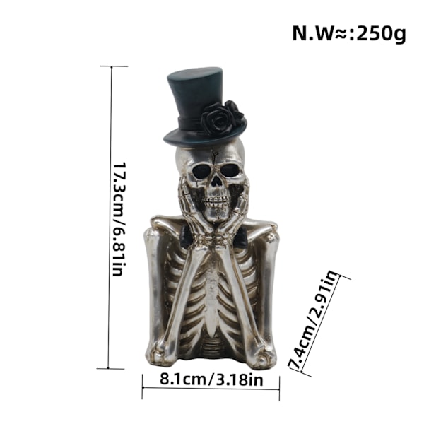 Halloween tecknad dödskalle karaktär ornament hem harts hantverk dekoration gåvor