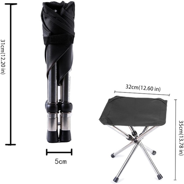 Liten hopfällbar stol, mini hopfällbar utomhusstol, hopfällbar campingpall, hopfällbar campingstol, fiske, camping, resor, utomhusaktiviteter (stor)