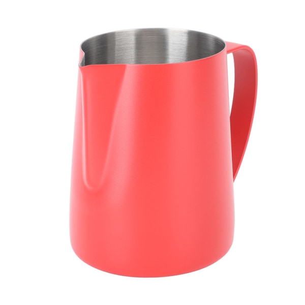 JFJC 480ML kaffeskummende kopp 304 rustfritt stål melkeskummer kanne Point Munn Latte Art Mugge med indre skala rød