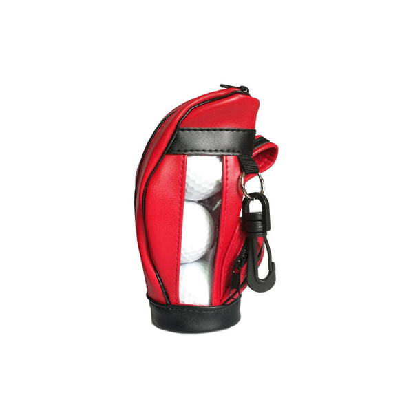 1 set Golfbollsväska Synlig design Dammtät dragkedja anti-scratch Slitbeständigt konstläder Portabel case Midjehållarväska Go Red