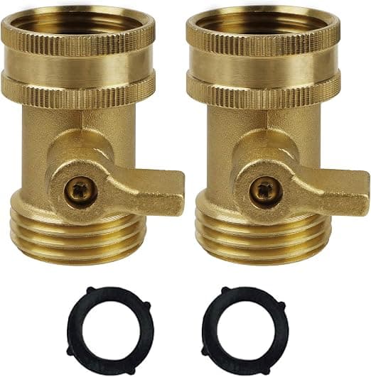 Star Vattenlang Avstängningsventil, 2-pack Kraftig 3/4 tum Solid Mässing Trädgårdsslangkoppling