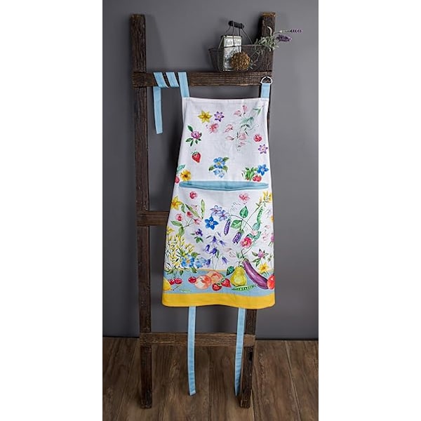 Forkle 100% bomull Påskeforkle med justerbar nakke og skjult midtlomme, Vår/Sommer (70cm x 85cm)