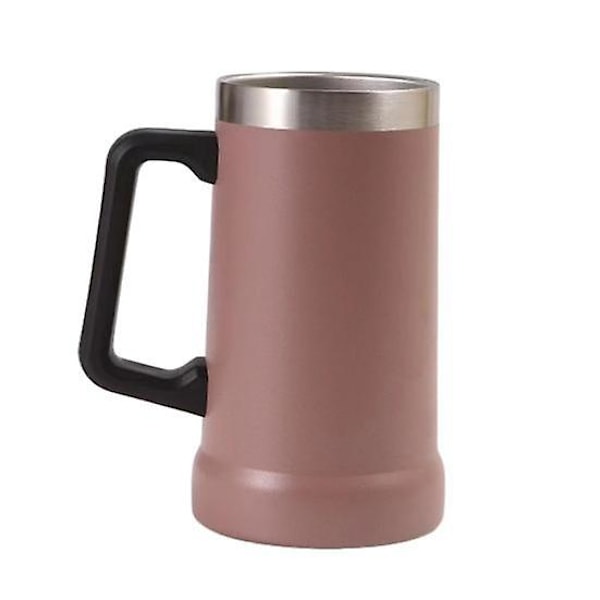 700ML Ölsejdel Dubbelväggig Isolering Rostfritt Stål Kaffemugg Termosmugg för Varma Kalla Drycker Stort Grepp Splittersäker Äventyrsdrickskopp coffee