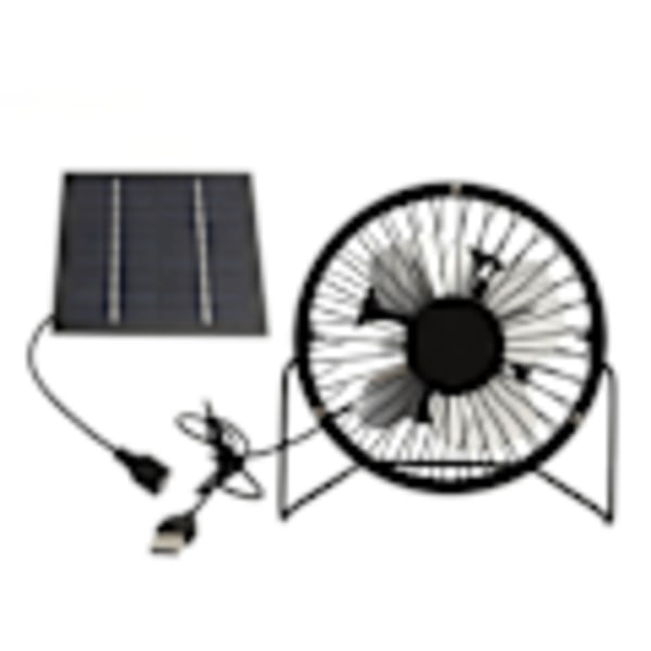 Solpanelventilator 5W USB 360 Graders Justerbar Solpanel Drivhusventilator til Udendørs Hønsehus og Hundehus