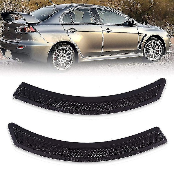 2 stk. til Mitsubishi Lancer 2008-2015 Evo 10 X Sort Front Skærm Side Ventilationsdæksel