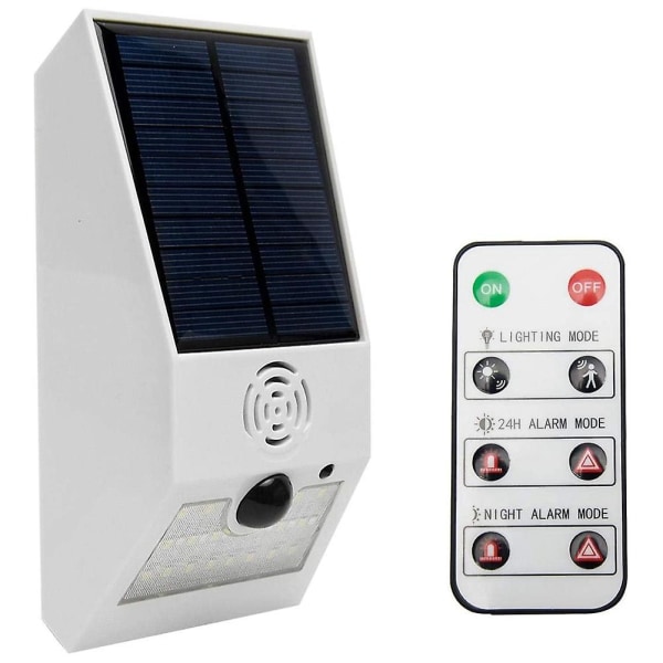 Solar Alarm Light, Solar Strobe Light With Motion Detector Solar Alarm Light, Motion Detector With white