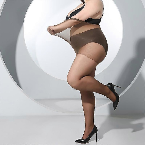 3-pack Dam Sheer Plus Size Tights med Stöd och Förstärkta Tår Strumpbyxor