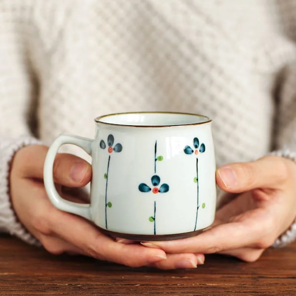 Håndmalet Keramisk Te Krus Unik Japansk Antik Stil Sake Kaffe Kopper, 250ml Mini Morgenmadskrus Køkkenudstyr (Farve: Khaki, Størrelse: 1 stk)