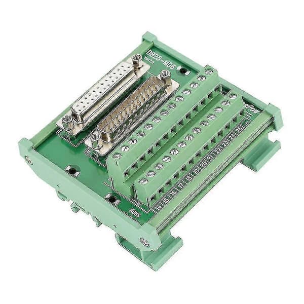 Db25 D Sub Han & Hun Header Breakout Board Terminal Board Din Skinne Montering Interface Modul