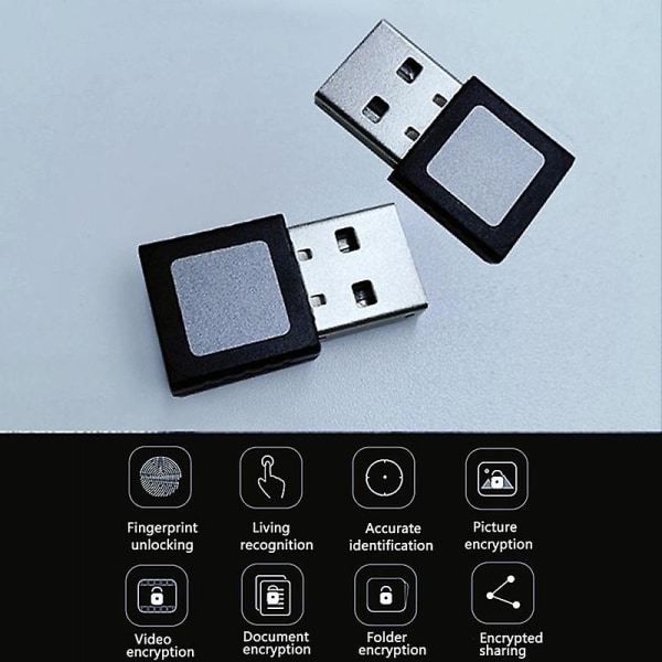 Smart Id USB fingeravtrycksläsare för Windows 10 32/64bit Lösenordsfritt inloggningslås Black 1 pc