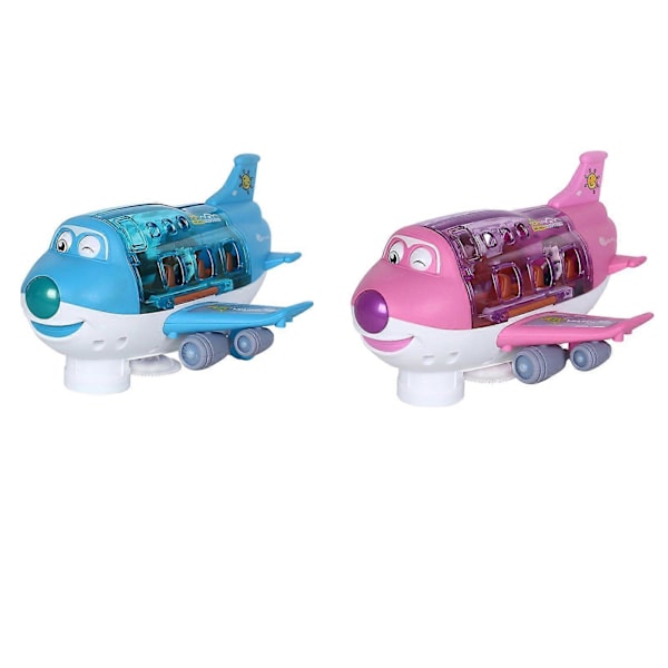 Nytt elektrisk lekefly med LED-blinkende lys og lyder, flyleker for gutter og jenter, gaver Pink